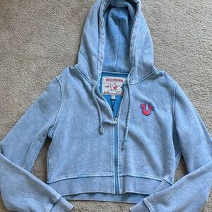 True Religion Pacific Blue Half-Zip Hoodie